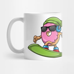 Donut at Snowboarding with a Snowboard & Bobble Mug